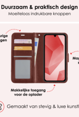 NoXx Hoes Geschikt voor Samsung A16 Hoesje Book Case Hoes Flip Cover Wallet Bookcase Met Screenprotector - Bruin