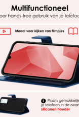 NoXx Hoes Geschikt voor Samsung A16 Hoesje Book Case Hoes Flip Cover Wallet Bookcase Met Screenprotector - Donkerblauw