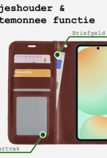 BASEY. Hoes Geschikt voor Samsung S24 FE Hoesje Bookcase Hoes Flip Case Book Cover - Hoesje Geschikt voor Samsung Galaxy S24 FE Hoes Book Case Hoesje - Bruin