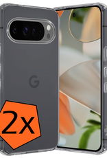 Nomfy Hoesje Geschikt voor Google Pixel 9 Pro Hoesje Siliconen Case Hoes - Hoes Geschikt voor Google Pixel 9 Pro Hoes Cover Case - Transparant - 2 PACK