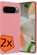 Nomfy Hoesje Geschikt voor Google Pixel 9 Pro Hoesje Siliconen Case Hoes - Hoes Geschikt voor Google Pixel 9 Pro Hoes Cover Case - Lichtroze - 2 PACK
