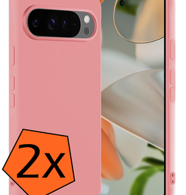 Nomfy Nomfy Google Pixel 9 Pro Hoesje Siliconen - Lichtroze - 2 PACK