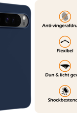 Nomfy Hoesje Geschikt voor Google Pixel 9 Pro Hoesje Siliconen Case Hoes - Hoes Geschikt voor Google Pixel 9 Pro Hoes Cover Case - Donkerblauw - 2 PACK