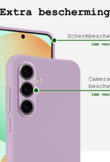 BASEY. Hoes Geschikt voor Samsung S24 FE Hoesje Siliconen Back Cover Case - Hoesje Geschikt voor Samsung Galaxy S24 FE Hoes Cover Hoesje - Lila - 2 Stuks