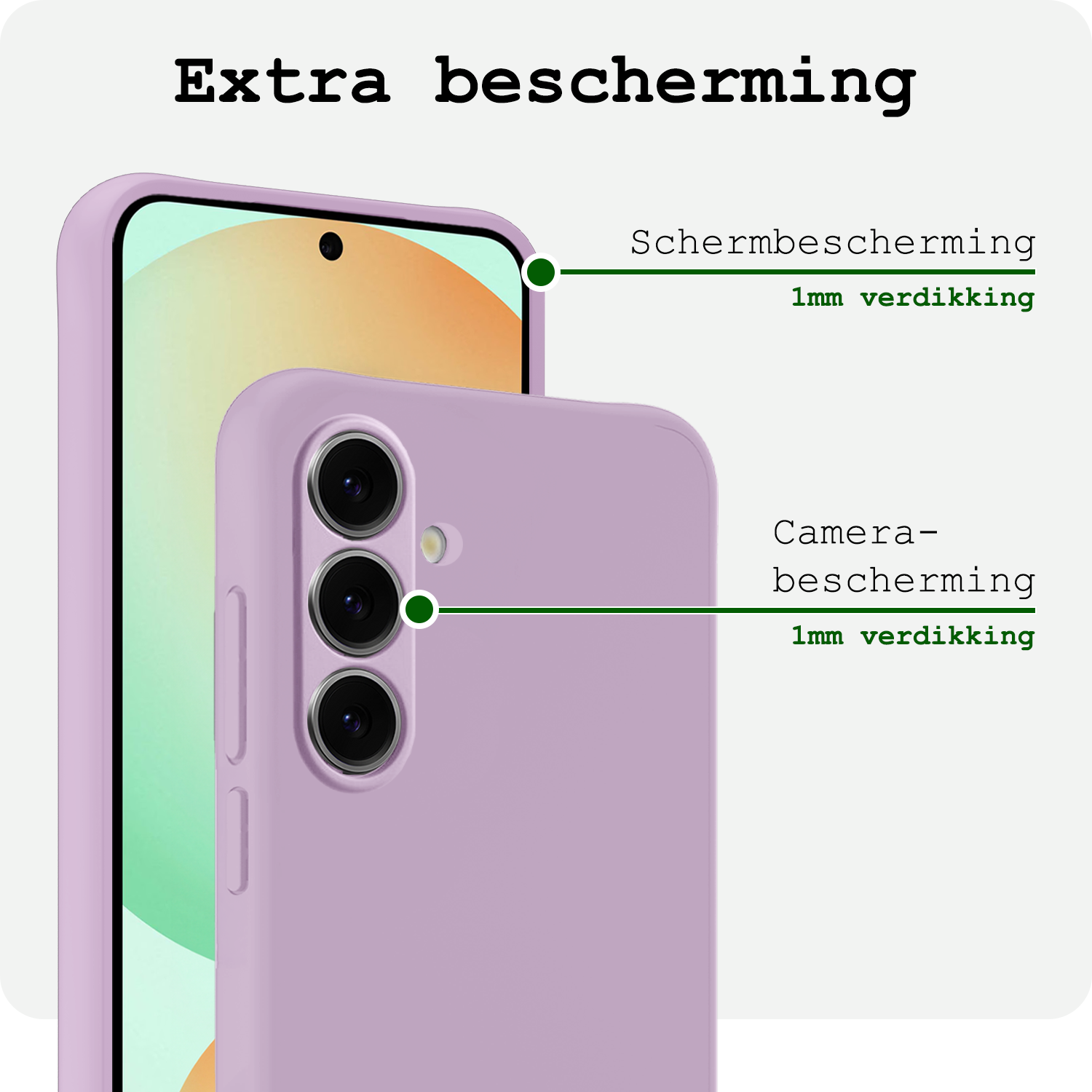 BASEY. Hoes Geschikt voor Samsung S24 FE Hoesje Siliconen Back Cover Case - Hoesje Geschikt voor Samsung Galaxy S24 FE Hoes Cover Hoesje - Lila - 2 Stuks