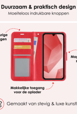 NoXx Hoes Geschikt voor Samsung A16 Hoesje Book Case Hoes Flip Cover Wallet Bookcase Met Screenprotector - Rood