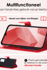 NoXx Hoes Geschikt voor Samsung A16 Hoesje Book Case Hoes Flip Cover Wallet Bookcase Met Screenprotector - Rood