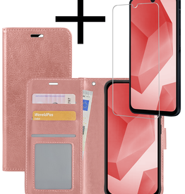 NoXx NoXx Samsung Galaxy A16 Hoesje Bookcase Met Screenprotector - Rose Goud