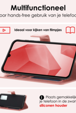 NoXx Hoes Geschikt voor Samsung A16 Hoesje Book Case Hoes Flip Cover Wallet Bookcase Met Screenprotector - Rosé goud