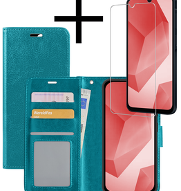 NoXx NoXx Samsung Galaxy A16 Hoesje Bookcase Met Screenprotector - Turquoise