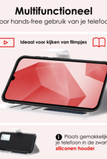 NoXx Hoes Geschikt voor Samsung A16 Hoesje Book Case Hoes Flip Cover Wallet Bookcase Met Screenprotector - Wit