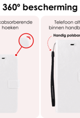 NoXx Hoes Geschikt voor Samsung A16 Hoesje Book Case Hoes Flip Cover Wallet Bookcase Met Screenprotector - Wit