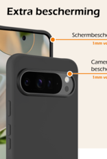 Nomfy Hoesje Geschikt voor Google Pixel 9 Pro Hoesje Siliconen Case Hoes - Hoes Geschikt voor Google Pixel 9 Pro Hoes Cover Case - Zwart