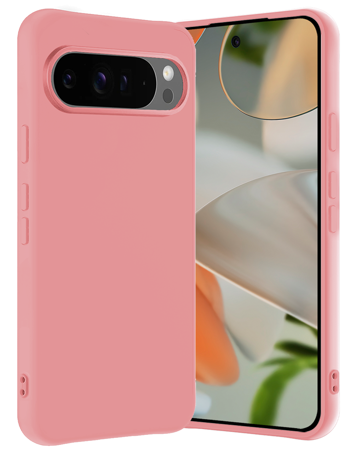 Nomfy Hoesje Geschikt voor Google Pixel 9 Pro Hoesje Siliconen Case Hoes - Hoes Geschikt voor Google Pixel 9 Pro Hoes Cover Case - Lichtroze