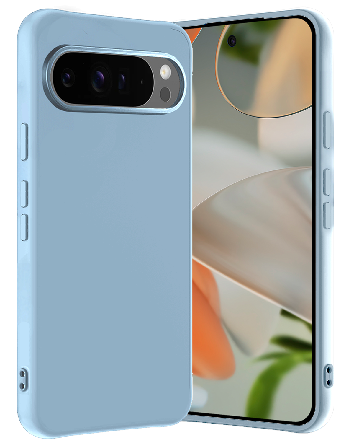 Nomfy Hoesje Geschikt voor Google Pixel 9 Pro Hoesje Siliconen Case Hoes - Hoes Geschikt voor Google Pixel 9 Pro Hoes Cover Case - Lichtblauw
