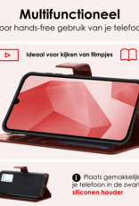 NoXx Hoes Geschikt voor Samsung A16 Hoesje Book Case Hoes Flip Cover Wallet Bookcase Met 2x Screenprotector - Bruin
