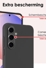 NoXx Hoes Geschikt voor Samsung S24 FE Hoesje Cover Siliconen Back Case Hoes - Zwart - 2 PACK