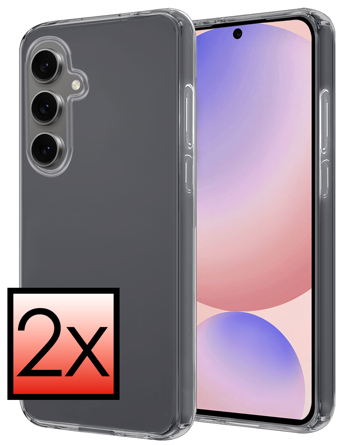 NoXx Hoes Geschikt voor Samsung S24 FE Hoesje Cover Siliconen Back Case Hoes - Transparant - 2 PACK