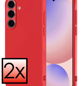 NoXx NoXx Samsung Galaxy S24 FE Hoesje Siliconen - Rood - 2 PACK