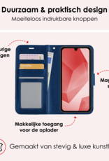 NoXx Hoes Geschikt voor Samsung A16 Hoesje Book Case Hoes Flip Cover Wallet Bookcase Met 2x Screenprotector - Donkerblauw