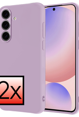 NoXx Hoes Geschikt voor Samsung S24 FE Hoesje Cover Siliconen Back Case Hoes - Lila - 2 PACK