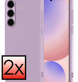 NoXx NoXx Samsung Galaxy S24 FE Hoesje Siliconen - Lila - 2 PACK