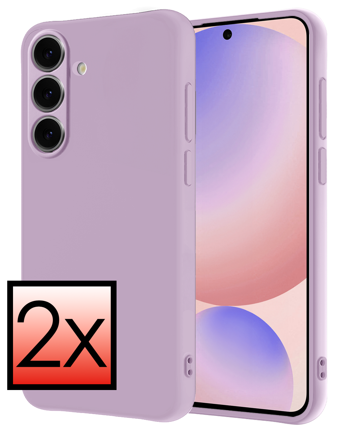 NoXx Hoes Geschikt voor Samsung S24 FE Hoesje Cover Siliconen Back Case Hoes - Lila - 2 PACK