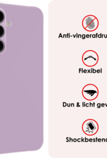 NoXx Hoes Geschikt voor Samsung S24 FE Hoesje Cover Siliconen Back Case Hoes - Lila - 2 PACK