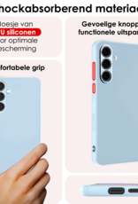 NoXx Hoes Geschikt voor Samsung S24 FE Hoesje Cover Siliconen Back Case Hoes - Lichtblauw - 2 PACK