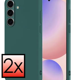 NoXx NoXx Samsung Galaxy S24 FE Hoesje Siliconen - Donkergroen - 2 PACK