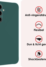 NoXx Hoes Geschikt voor Samsung S24 FE Hoesje Cover Siliconen Back Case Hoes - Donkergroen - 2 PACK
