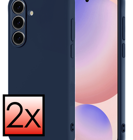 NoXx NoXx Samsung Galaxy S24 FE Hoesje Siliconen - Donkerblauw - 2 PACK