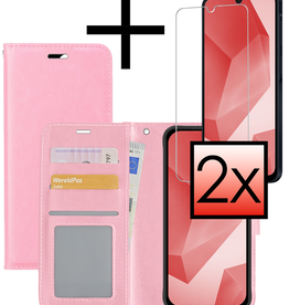 NoXx NoXx Samsung Galaxy A16 Hoesje Bookcase Met 2x Screenprotector - Lichtroze