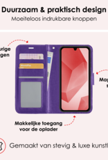 NoXx Hoes Geschikt voor Samsung A16 Hoesje Book Case Hoes Flip Cover Wallet Bookcase Met 2x Screenprotector - Paars