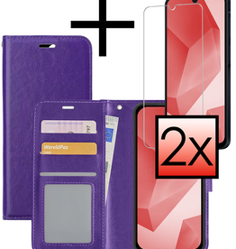 NoXx NoXx Samsung Galaxy A16 Hoesje Bookcase Met 2x Screenprotector - Paars