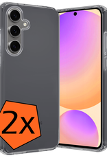 Nomfy Hoesje Geschikt voor Samsung S24 FE Hoesje Siliconen Cover Case - Hoes Geschikt voor Samsung Galaxy S24 FE Hoes Back Case - 2-PACK - Transparant