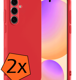 Nomfy Nomfy Samsung Galaxy S24 FE Hoesje Siliconen - Rood - 2 PACK