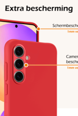 Nomfy Hoesje Geschikt voor Samsung S24 FE Hoesje Siliconen Cover Case - Hoes Geschikt voor Samsung Galaxy S24 FE Hoes Back Case - 2-PACK - Rood