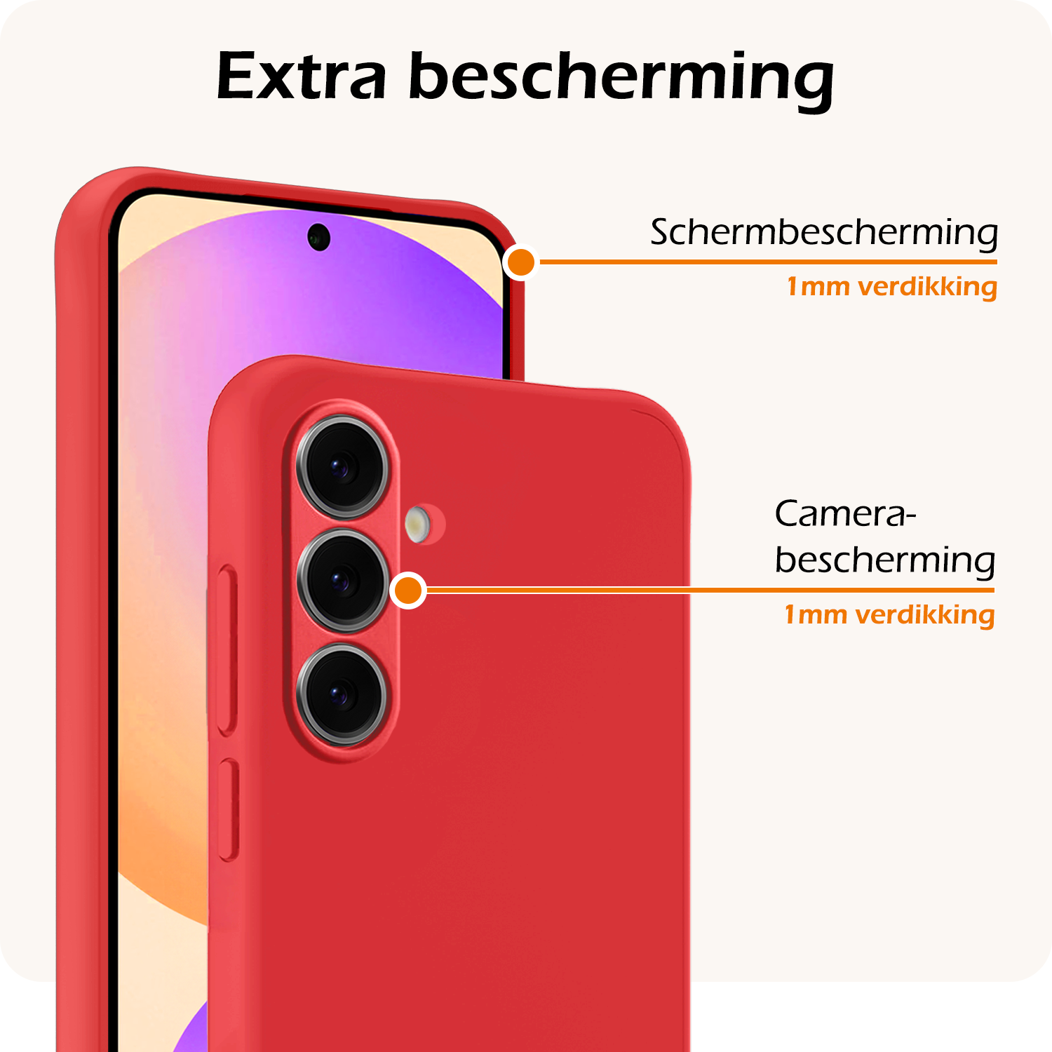 Nomfy Hoesje Geschikt voor Samsung S24 FE Hoesje Siliconen Cover Case - Hoes Geschikt voor Samsung Galaxy S24 FE Hoes Back Case - 2-PACK - Rood