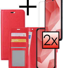 NoXx NoXx Samsung Galaxy A16 Hoesje Bookcase Met 2x Screenprotector - Rood