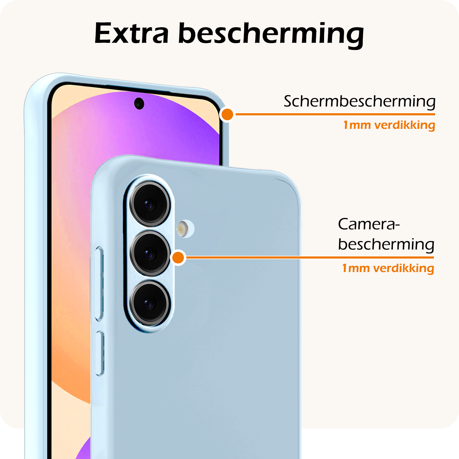 Nomfy Hoesje Geschikt voor Samsung S24 FE Hoesje Siliconen Cover Case - Hoes Geschikt voor Samsung Galaxy S24 FE Hoes Back Case - 2-PACK - Lichtblauw