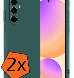 Nomfy Nomfy Samsung Galaxy S24 FE Hoesje Siliconen - Donkergroen - 2 PACK