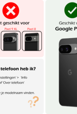 Nomfy Hoesje Geschikt voor Google Pixel 9 Hoesje Book Case Hoes Portemonnee Cover Walletcase Met 2x Screenprotector - Hoes Geschikt voor Google Pixel 9 Hoes Bookcase Hoesje - Zwart
