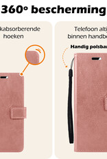Nomfy Hoesje Geschikt voor Google Pixel 9 Hoesje Book Case Hoes Portemonnee Cover Walletcase Met 2x Screenprotector - Hoes Geschikt voor Google Pixel 9 Hoes Bookcase Hoesje - Rosé goud