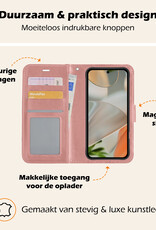 Nomfy Hoesje Geschikt voor Google Pixel 9 Hoesje Book Case Hoes Portemonnee Cover Walletcase Met 2x Screenprotector - Hoes Geschikt voor Google Pixel 9 Hoes Bookcase Hoesje - Rosé goud