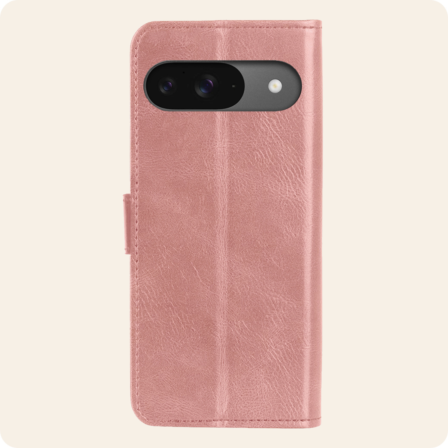 Nomfy Hoesje Geschikt voor Google Pixel 9 Hoesje Book Case Hoes Portemonnee Cover Walletcase Met 2x Screenprotector - Hoes Geschikt voor Google Pixel 9 Hoes Bookcase Hoesje - Rosé goud