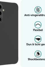 Forterra Hoesje Geschikt voor Samsung S24 FE Case Siliconen Hoes - Hoes Geschikt voor Samsung Galaxy S24 FE Hoesje Back Cover - Zwart - 2 PACK