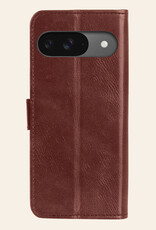 Nomfy Hoesje Geschikt voor Google Pixel 9 Hoesje Book Case Hoes Portemonnee Cover Walletcase Met 2x Screenprotector - Hoes Geschikt voor Google Pixel 9 Hoes Bookcase Hoesje - Bruin
