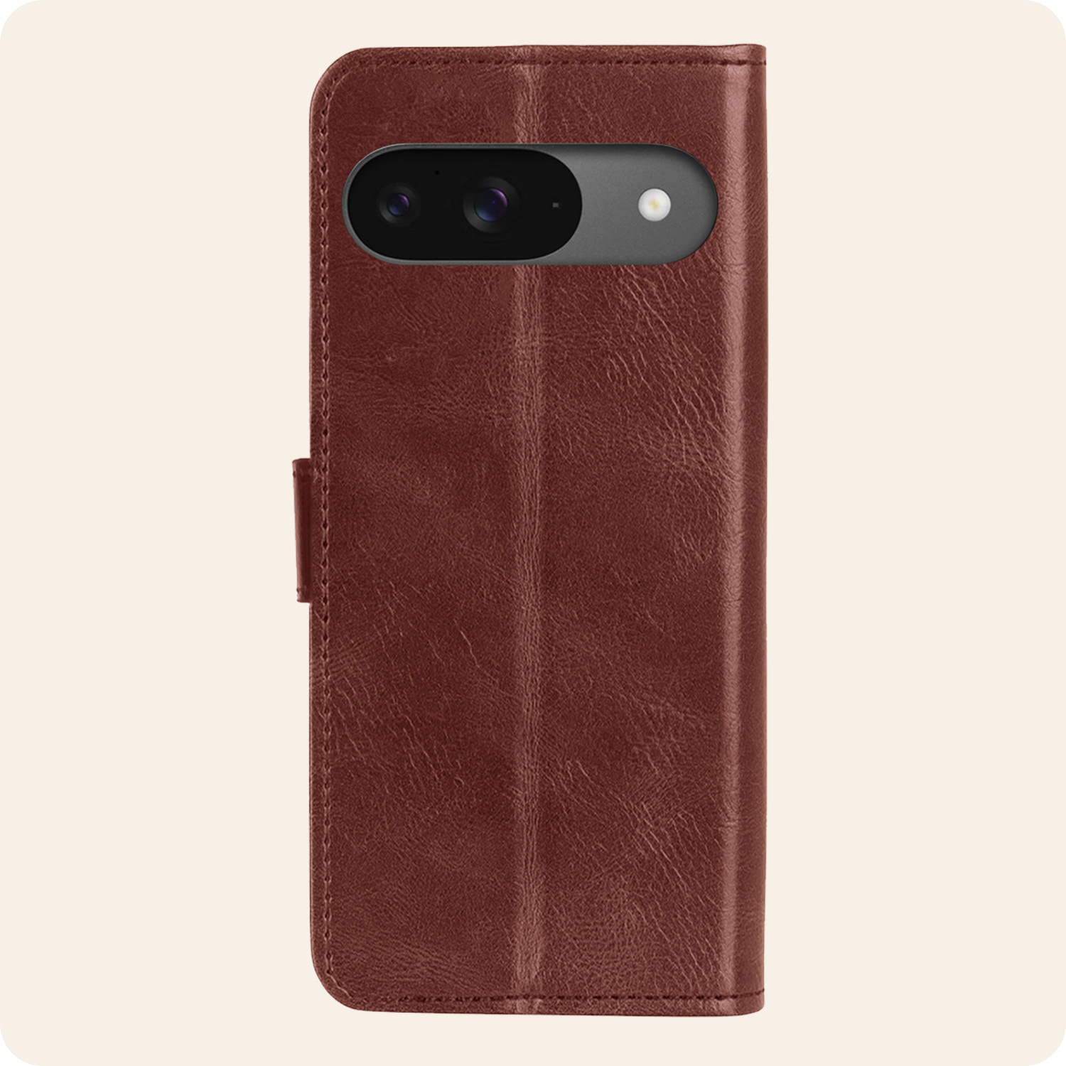 Nomfy Hoesje Geschikt voor Google Pixel 9 Hoesje Book Case Hoes Portemonnee Cover Walletcase Met 2x Screenprotector - Hoes Geschikt voor Google Pixel 9 Hoes Bookcase Hoesje - Bruin