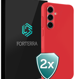 Forterra Forterra Samsung Galaxy S24 FE Hoesje Siliconen - Rood - 2 PACK